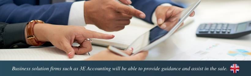 Business solution firms such as 3E Accounting will be able to provide guidance and assist in the sale. Business solution firms such as 3E Accounting will be able to provide guidance and assist in the sale.